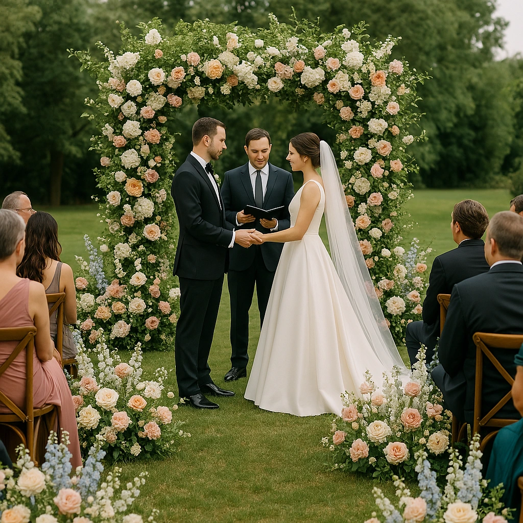 Wedding full of beautiful flowers.